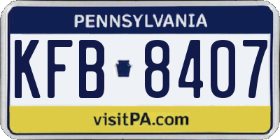 PA license plate KFB8407