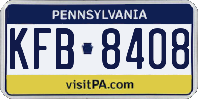 PA license plate KFB8408