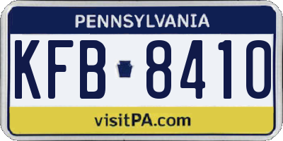 PA license plate KFB8410