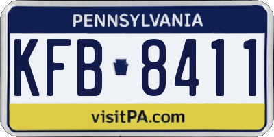 PA license plate KFB8411