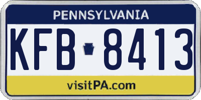 PA license plate KFB8413