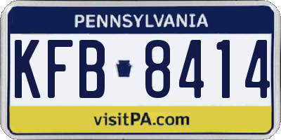 PA license plate KFB8414