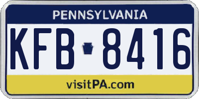 PA license plate KFB8416