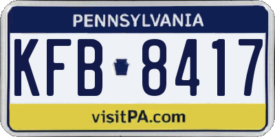 PA license plate KFB8417
