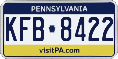 PA license plate KFB8422