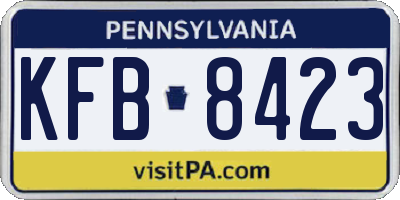 PA license plate KFB8423