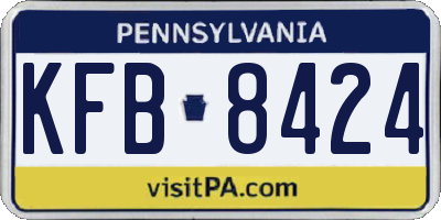 PA license plate KFB8424