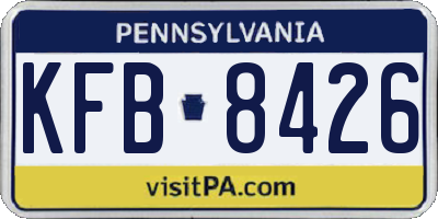 PA license plate KFB8426