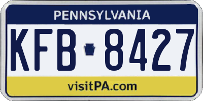 PA license plate KFB8427