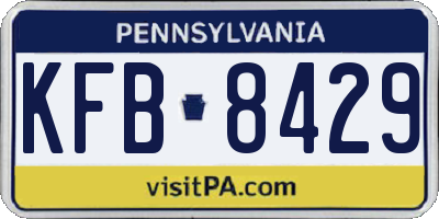 PA license plate KFB8429