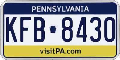 PA license plate KFB8430