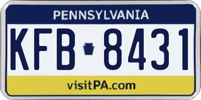 PA license plate KFB8431
