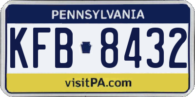 PA license plate KFB8432