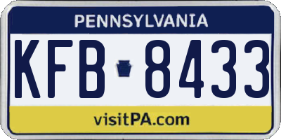PA license plate KFB8433