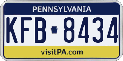PA license plate KFB8434