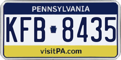 PA license plate KFB8435