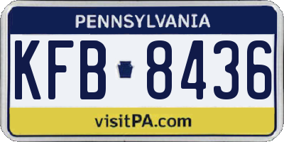 PA license plate KFB8436