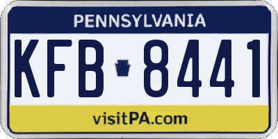 PA license plate KFB8441