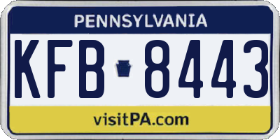 PA license plate KFB8443