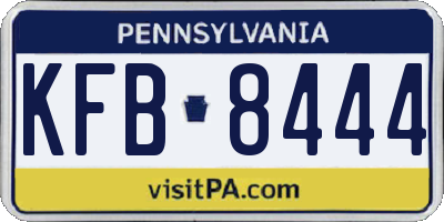 PA license plate KFB8444