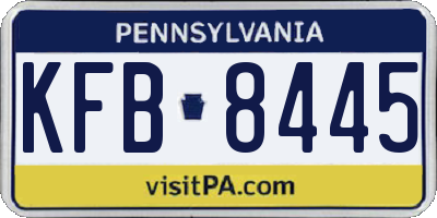PA license plate KFB8445
