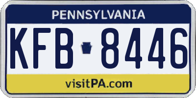 PA license plate KFB8446