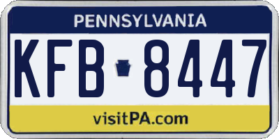 PA license plate KFB8447