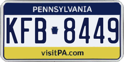 PA license plate KFB8449