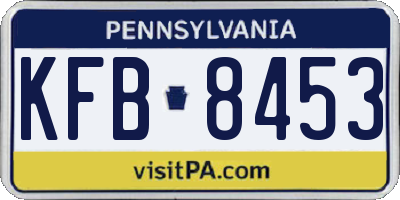 PA license plate KFB8453