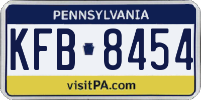 PA license plate KFB8454