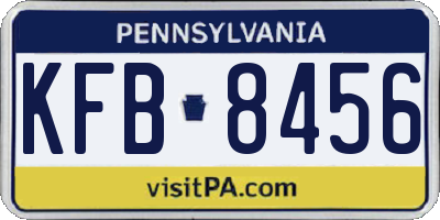 PA license plate KFB8456