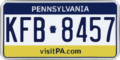 PA license plate KFB8457