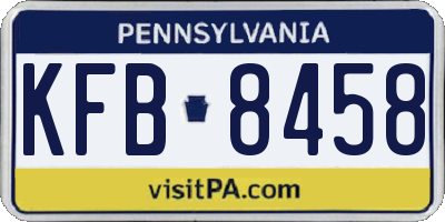 PA license plate KFB8458