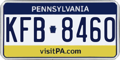PA license plate KFB8460