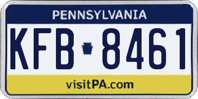 PA license plate KFB8461