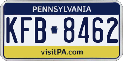 PA license plate KFB8462