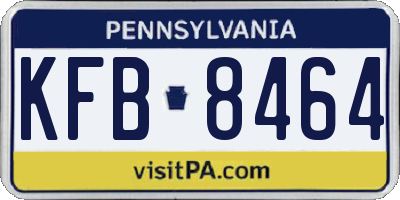 PA license plate KFB8464