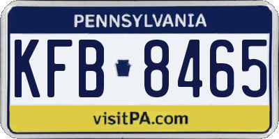 PA license plate KFB8465