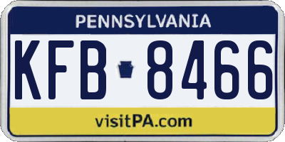 PA license plate KFB8466