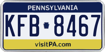 PA license plate KFB8467
