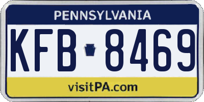PA license plate KFB8469