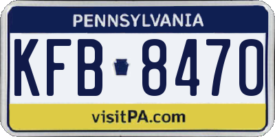 PA license plate KFB8470