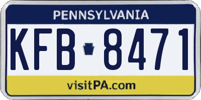 PA license plate KFB8471