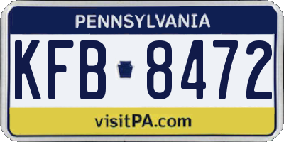 PA license plate KFB8472
