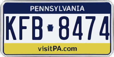 PA license plate KFB8474