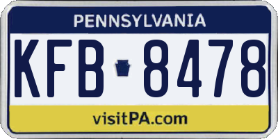 PA license plate KFB8478