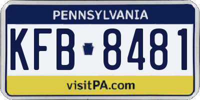 PA license plate KFB8481