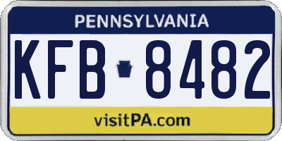 PA license plate KFB8482