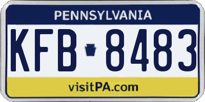 PA license plate KFB8483