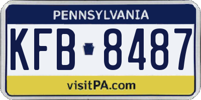 PA license plate KFB8487